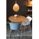 Table à Manger 100' Fabio Naturel Woody Table de Repas Ronde en Bois de Chêne Naturel 75x100x100cm