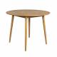 Table à Manger 100' Fabio Naturel Woody Table de Repas Ronde en Bois de Chêne Naturel 75x100x100cm