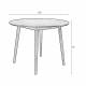 Table à Manger 120' Fabio Naturel Woody Table de Repas Ronde en Bois de Chêne Naturel 75x120x120cm