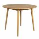 Table à Manger 120' Fabio Naturel Woody Table de Repas Ronde en Bois de Chêne Naturel 75x120x120cm