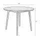 Table à Manger 120' Fabio Noir Woody Table de Repas Ronde en Bois de Frêne Noir 75x120x120cm