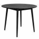Table à Manger 120' Fabio Noir Woody Table de Repas Ronde en Bois de Frêne Noir 75x120x120cm