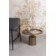 Table Basse Mason Laiton Antique Woody Table d'Appoint Ronde Console de Salon en Aluminium 40x60x60cm