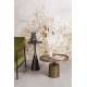 Table Basse Mason Laiton Antique Woody Table d'Appoint Ronde Console de Salon en Aluminium 40x60x60cm