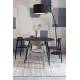 Table à Manger MO 110' Noir Woody Table de Repas Ronde en Bois et Acier 76x110x110cm
