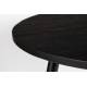 Table à Manger MO 110' Noir Woody Table de Repas Ronde en Bois et Acier 76x110x110cm