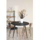 Table à Manger MO 110' Noir Woody Table de Repas Ronde en Bois et Acier 76x110x110cm