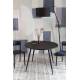 Table à Manger MO 110' Noir Woody Table de Repas Ronde en Bois et Acier 76x110x110cm