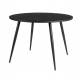 Table à Manger MO 110' Noir Woody Table de Repas Ronde en Bois et Acier 76x110x110cm