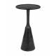 Table d'Appoint Noah Noir Antique Woody Bout de Canapé Rond en Aluminium 35x35x65cm