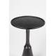 Table d'Appoint Noah Noir Antique Woody Bout de Canapé Rond en Aluminium 35x35x65cm