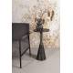 Table d'Appoint Noah Noir Antique Woody Bout de Canapé Rond en Aluminium 35x35x65cm