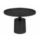 Table Basse Mason Noir Antique Woody Table d'Appoint Ronde Console de Salon en Aluminium 40x60x60cm
