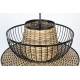 Suspension Carmen L Woody Plafonnier Eclairage Plafond en Acier et Bois 40x40x145cm