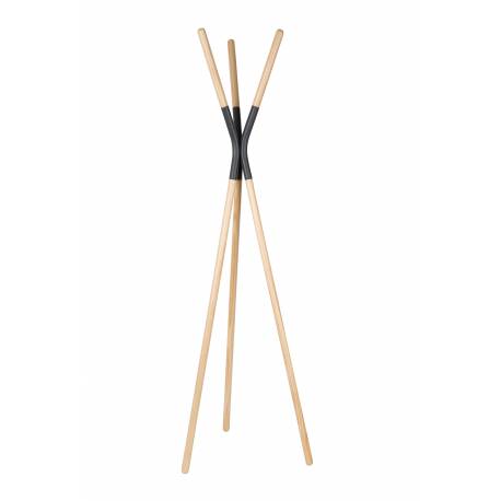 Porte Manteaux Pinnacle Gris Foncé Zuiver Mobilier d'Entrée Support à Vêtements en Bois et Acier 56x59x176cm