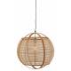 Suspension Lina Beige Athezza Luminaire Plafonnier en Bambou et Lin 58x58x59cm