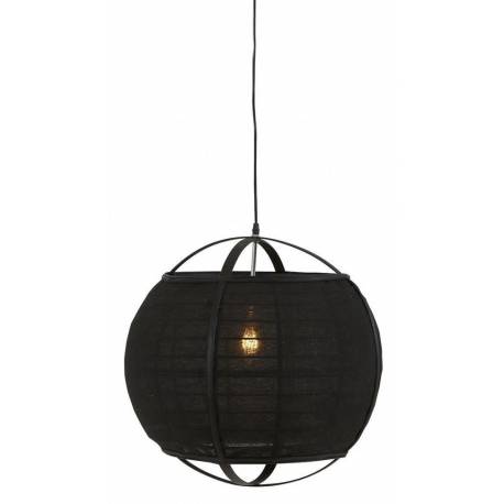 Suspension Lina Beige Athezza Luminaire Plafonnier en Bambou et Lin 50x50,5x50,5cm