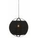 Suspension Lina Noir Athezza Luminaire Plafonnier en Bambou et Lin 58x58x59cm