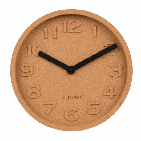 Horloge Cork Time Zuiver Pendule Murale Rond en Béton Orange Aiguilles en Aluminium Noir 5,5x31,6x31,6cm