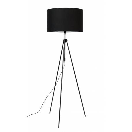 Lampe Lesley Noir Zuiver Luminaire Réglable en Hauteur sur Trépied en Métal Abat-Jour en Polyester 50x50x181cm