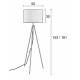 Lampe Lesley Noir Zuiver Luminaire Réglable en Hauteur sur Trépied en Métal Abat-Jour en Polyester 50x50x181cm