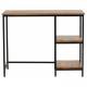 Bureau Kvetna Athezza Meuble d'Appoint de Rangement en Métal Noir et Bois 45x78x100cm