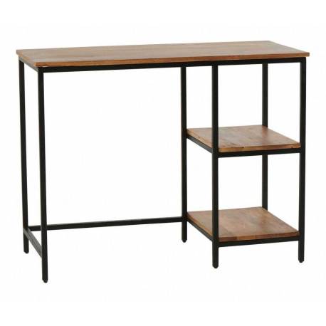 Bureau Kvetna Athezza Meuble d'Appoint de Rangement en Métal Noir et Bois 45x78x100cm