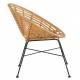 Fauteuil Toma Athezza Façon Chaise en Rotin en Acier et Plastique Couleur Naturel 63x73x77cm