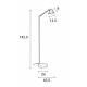 Lampadaire Lub Zuiver Luminaire Réglable en Hauteur Lampe sur Pied Articulée en Métal Chromé Noir 25x45,5x142,5cm