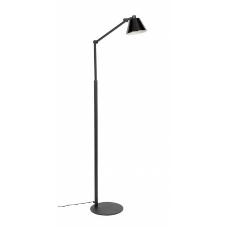 Lampadaire Lub Zuiver Luminaire Réglable en Hauteur Lampe sur Pied Articulée en Métal Chromé Noir 25x45,5x142,5cm