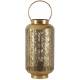 Lanterne Fougère Athezza Bougeoir à Poser ou à Suspendre Porte Bougies en Verre et Métal Couleur Bronze 25x25x64,5cm