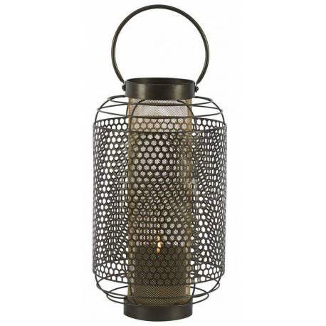 Lanterne Tao Athezza Bougeoir à Poser ou à Suspendre Porte Bougies en Verre et Métal Noir 25x25x59,5cm