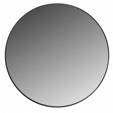 Miroir New York Athezza Décoration Murale en Verre Glace en Métal Noir 80x80cm