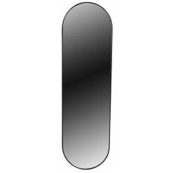 Miroir New York Ovale Athezza Décoration Murale en Verre Glace en Métal Noir 35x121cm