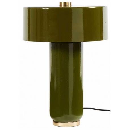 Lampe Manto Kaki Athezza Luminaire d'Ambiance de Table de Chevet en Métal Kaki 29x29x42cm