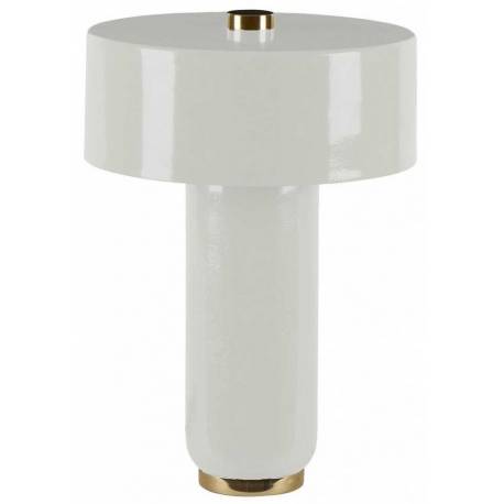 Lampe Manto Blanche Athezza Luminaire d'Ambiance de Table de Chevet en Métal Blanc 29x29x42cm