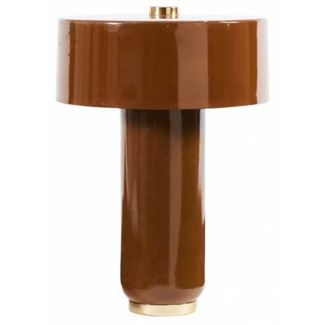 Lampe Manto Brun Athezza Luminaire d'Ambiance de Table de Chevet en Métal Brun 29x29x42cm