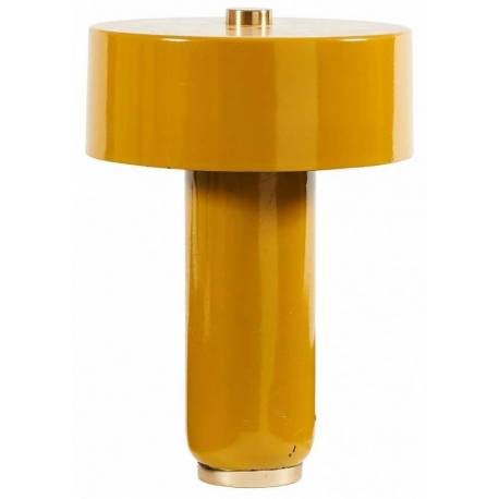 Lampe Manto Moutarde Athezza Luminaire d'Ambiance de Table de Chevet en Métal Moutarde 29x29x42cm
