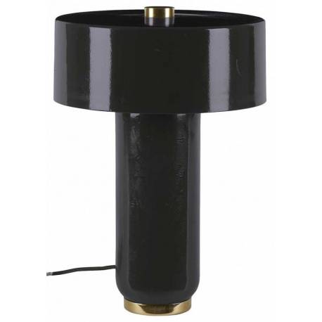 Lampe Manto Noire Athezza Luminaire d'Ambiance de Table de Chevet en Métal Noir 29x29x42cm