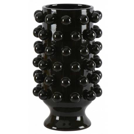 Céramique de Décoration Grappa Rouge Athezza Vase Décoration à Poser en Grès 24,5x24,5x40cm