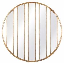 Miroir Barreaux Athezza Décoration Murale Ronde Glace en Métal de Couleur Gold 91,5x91,5cm