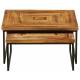 Table Basse Quadro Marque Hanjel Set de 2 Consoles Sellettes Guéridons 2 Dimensions en Teck et Métal 40x80x80cm