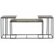 Set de 3 Tables Basses Niveaux Athezza Sellettes Tables Gigognes en Métal et Aluminium Couleur Laitonnée et Noire 44x46x85cm