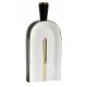Vase à Fleurs Lock Athezza Décoration à Poser Soliflore en Grès Noir, Blanc et Doré 8,3x22,5x51cm