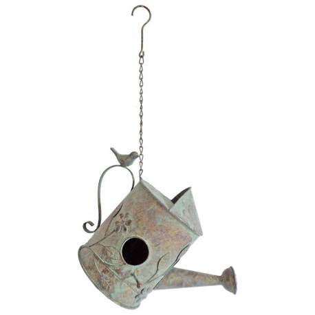 Mangeoire à Oiseaux Nichoir à Suspendre Arrosoir avec Chainette et Crochet 19x22x33cm