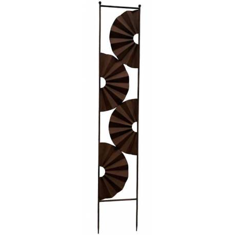 Treillis Pistillus Grande Grille Décorative Motifs Floraux en Métal Marron 23x126cm