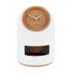 Horloge Blanc Uno Zuiver Pendule en Béton et Osier Aiguilles en Aluminium Thermolaqué Blanc 17x17x24,5cm