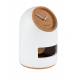 Horloge Blanc Uno Zuiver Pendule en Béton et Osier Aiguilles en Aluminium Thermolaqué Blanc 17x17x24,5cm