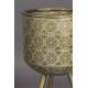 Porte Plantes Botanique L Dutchbone Porte Pot sur Trépied en Métal Ajouré Couleur Laitonnée 28,5x28,5x53cm