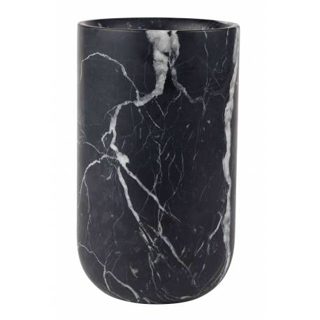 Vase Fajen en Marbre Noir Zuiver Décoration à Poser 15x15x25cm
